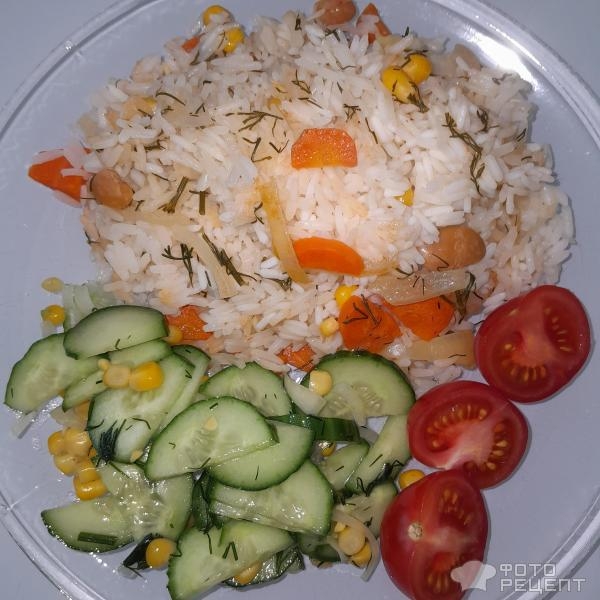 Рецепт: Ризотто постное - Ризотто по-нашему:) Ароматный рис с фасолью, кукурузой и зеленью. Рецепт: Ризотто постное - Ризотто по-нашему:) Ароматный рис с фасолью, кукурузой и зеленью.