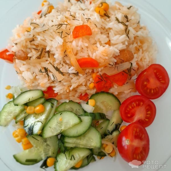 Рецепт: Ризотто постное - Ризотто по-нашему:) Ароматный рис с фасолью, кукурузой и зеленью. Рецепт: Ризотто постное - Ризотто по-нашему:) Ароматный рис с фасолью, кукурузой и зеленью.