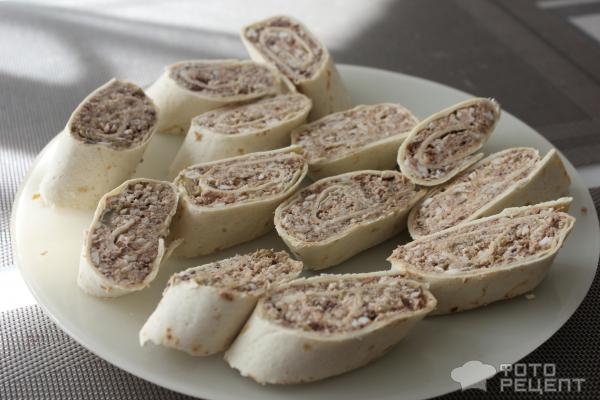 Рецепт: Ролл из лаваша - с тунцом Рецепт: Ролл из лаваша - с тунцом