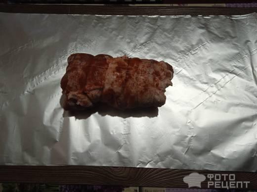 Рецепт: Рулет мясной - с чесноком и базиликом Рецепт: Рулет мясной - с чесноком и базиликом