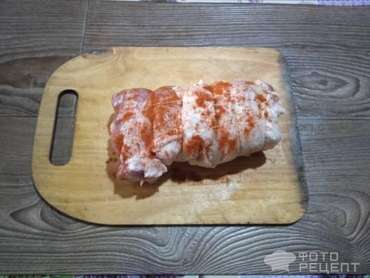 Рецепт: Рулет мясной - с чесноком и базиликом Рецепт: Рулет мясной - с чесноком и базиликом