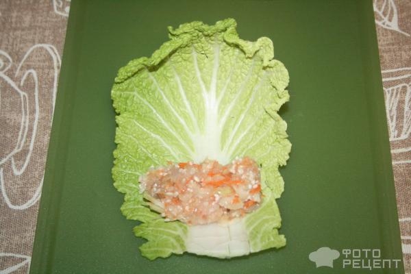 Рецепт: Рулетики из пекинской капусты - два вида подачи Рецепт: Рулетики из пекинской капусты - два вида подачи