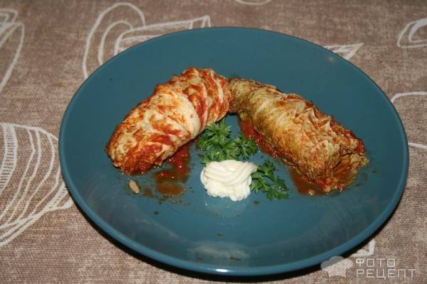 Рецепт: Рулетики из пекинской капусты - два вида подачи Рецепт: Рулетики из пекинской капусты - два вида подачи