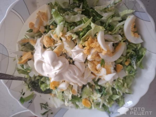 Рецепт: Салат из капусты с зеленью и яйцом - Готовлю с любовью. Рецепт: Салат из капусты с зеленью и яйцом - Готовлю с любовью.