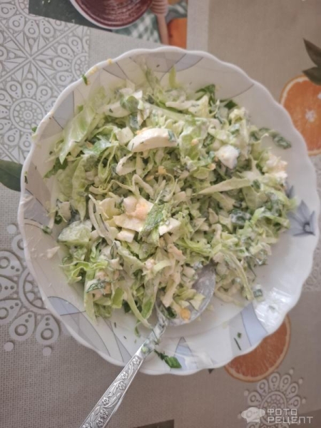 Рецепт: Салат из капусты с зеленью и яйцом - Готовлю с любовью. Рецепт: Салат из капусты с зеленью и яйцом - Готовлю с любовью.