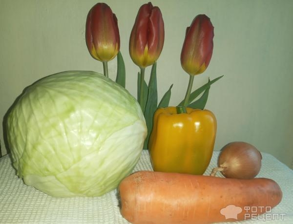 Рецепт: Салат из легкого с овощами - на скорую руку