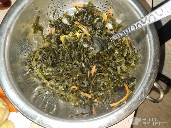 Рецепт: Салат из морской капусты "Японский" - С мясом и омлетом. Рецепт: Салат из морской капусты "Японский" - С мясом и омлетом.