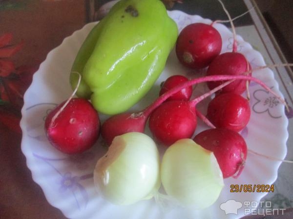 Рецепт: Салат "Из того, что под рукой" - весенний Рецепт: Салат "Из того, что под рукой" - весенний