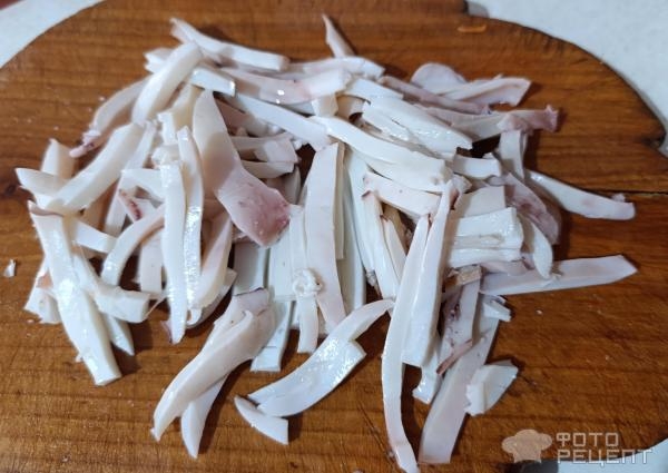 Рецепт: Салат кальмары с овощами - Самый вкусный салат с кальмарами!