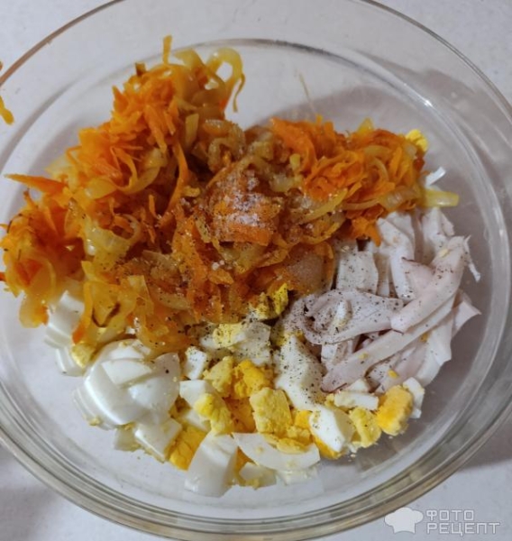 Рецепт: Салат кальмары с овощами - Самый вкусный салат с кальмарами!