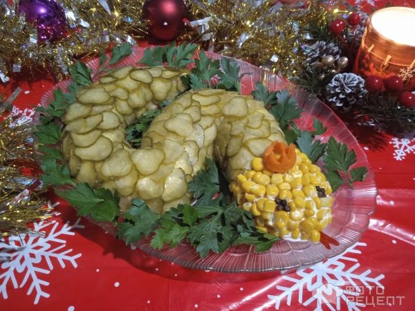 Рецепт: Салат "Королева Змей" - с курицей и грибами Рецепт: Салат "Королева Змей" - с курицей и грибами