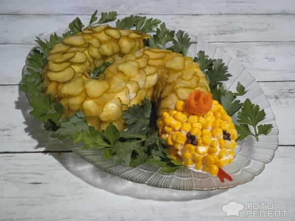 Рецепт: Салат "Королева Змей" - с курицей и грибами Рецепт: Салат "Королева Змей" - с курицей и грибами