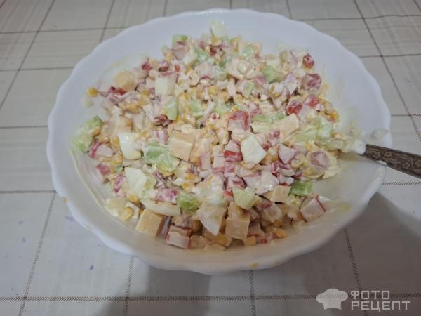 Рецепт: Салат "Крабовая фантазия" - В моем исполнении. Рецепт: Салат "Крабовая фантазия" - В моем исполнении.