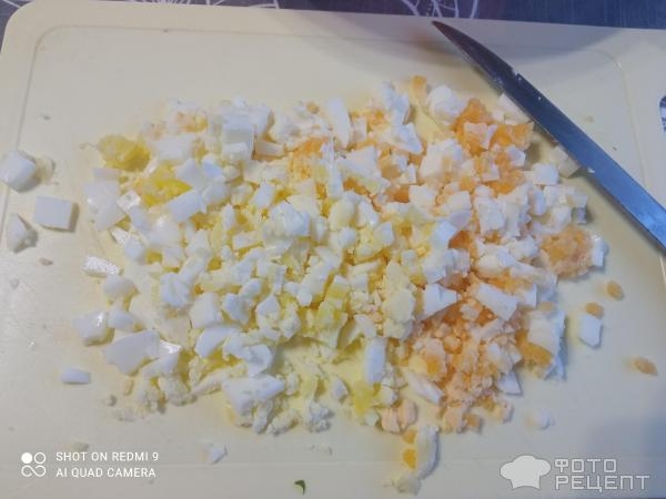 Рецепт: Салат с консервированным тунцом - с луком и яйцом Рецепт: Салат с консервированным тунцом - с луком и яйцом