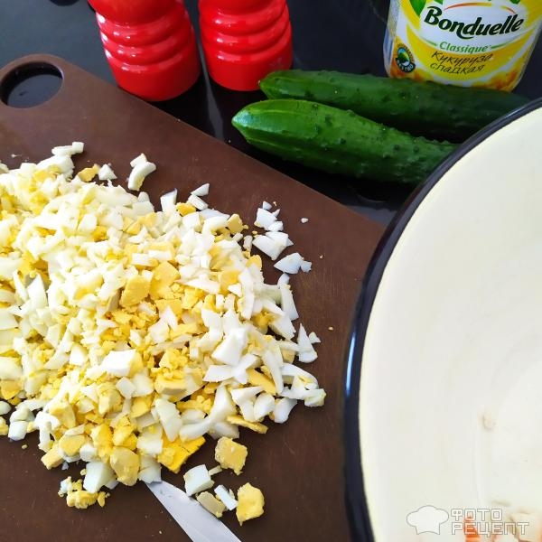 Рецепт: Салат с крабовыми палочками - Салат, вкусно, несложно, по домашнему