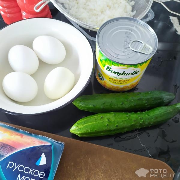 Рецепт: Салат с крабовыми палочками - Салат, вкусно, несложно, по домашнему