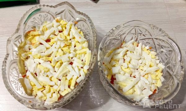 Рецепт: Салат с куриной грудкой и шампиньонами - под "шубой"