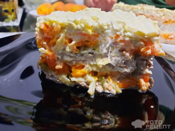 Рецепт: Салат с куриной печенью - C майонезом. Рецепт: Салат с куриной печенью - C майонезом.