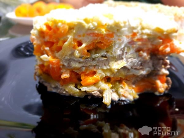 Рецепт: Салат с куриной печенью - C майонезом. Рецепт: Салат с куриной печенью - C майонезом.