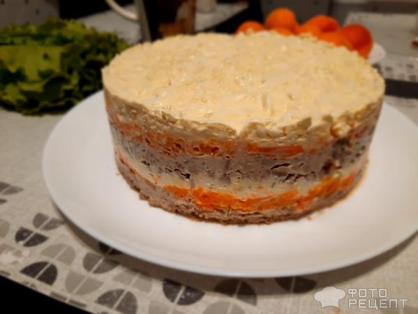 Рецепт: Салат с куриной печенью - C майонезом. Рецепт: Салат с куриной печенью - C майонезом.