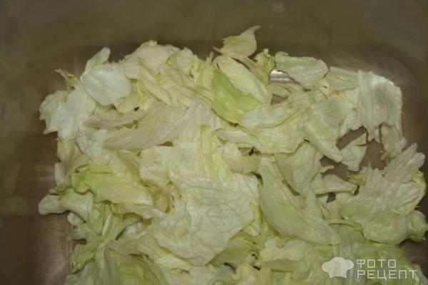 Рецепт: Салат с куриным мясом и кунжутным соусом - со свежими овощами Рецепт: Салат с куриным мясом и кунжутным соусом - со свежими овощами