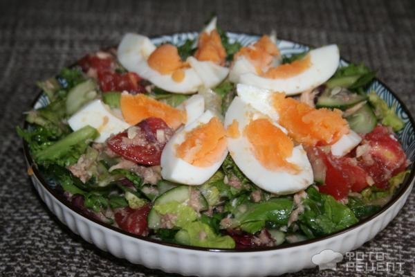 Рецепт: Салат с тунцом и вареными яйцами - Очень легкий и быстрый в приготовлении Рецепт: Салат с тунцом и вареными яйцами - Очень легкий и быстрый в приготовлении