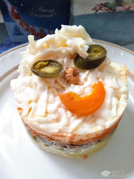 Рецепт: Салат "Ваня Кучерявый" - Со шпротами