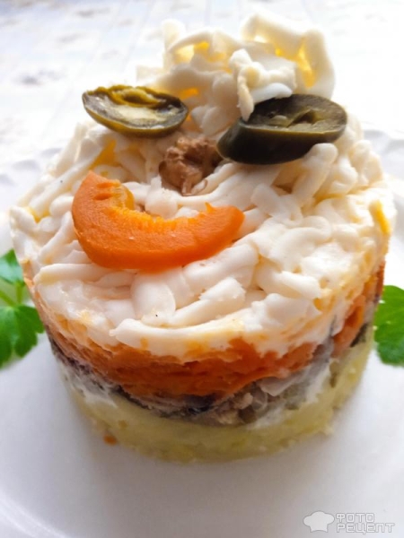 Рецепт: Салат "Ваня Кучерявый" - Со шпротами