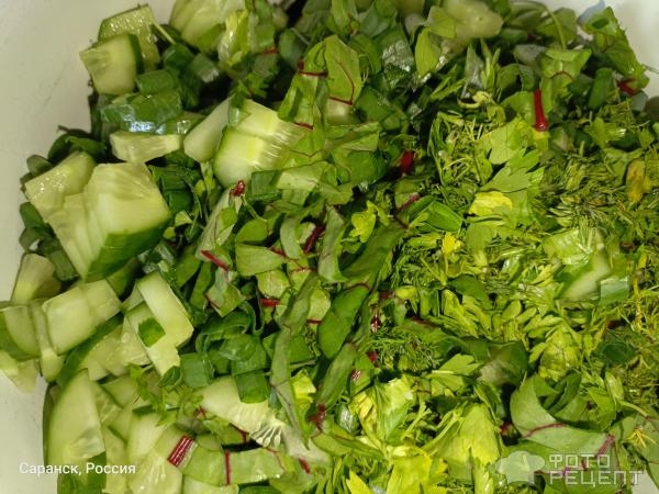 Рецепт: Салат зеленый - Из всего зелёного с вашего огорода) Пожуём витамишки)