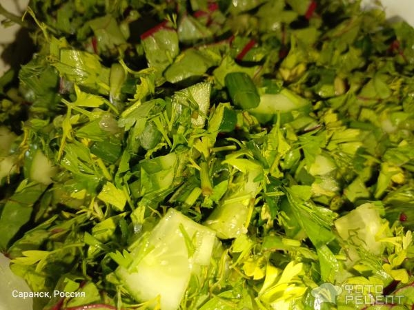 Рецепт: Салат зеленый - Из всего зелёного с вашего огорода) Пожуём витамишки)
