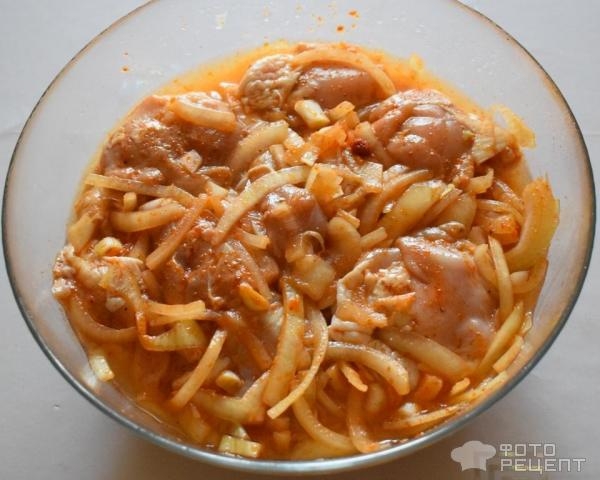 Рецепт: Шашлык в электрошашлычнице - из куриных окорочков в виноградном уксусе Рецепт: Шашлык в электрошашлычнице - из куриных окорочков в виноградном уксусе