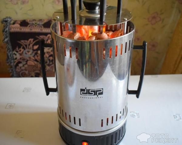 Рецепт: Шашлык в электрошашлычнице - из куриных окорочков в виноградном уксусе Рецепт: Шашлык в электрошашлычнице - из куриных окорочков в виноградном уксусе