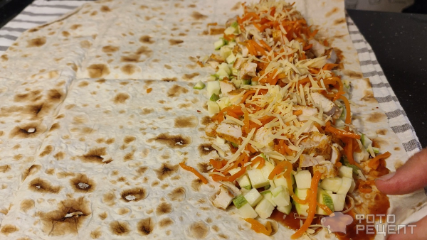 Рецепт: Шаурма с кабачком и курицей гриль - Так кабачки Вы еще точно не готовили!))))