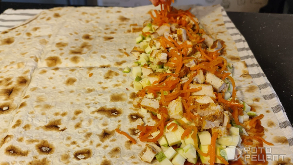 Рецепт: Шаурма с кабачком и курицей гриль - Так кабачки Вы еще точно не готовили!))))