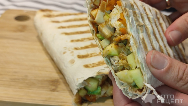 Рецепт: Шаурма с кабачком и курицей гриль - Так кабачки Вы еще точно не готовили!))))