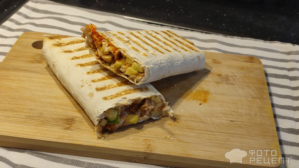 Рецепт: Шаурма с кабачком и курицей гриль - Так кабачки Вы еще точно не готовили!))))