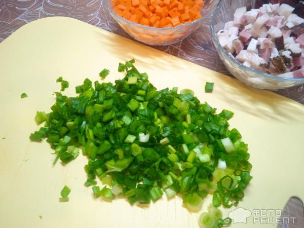 Рецепт: Щи дальневосточные - с кальмарами и копченостями Рецепт: Щи дальневосточные - с кальмарами и копченостями