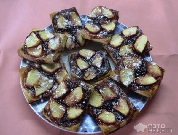 Рецепт: Слоеное печенье из готового теста - Очень быстрое , простое блюдо.