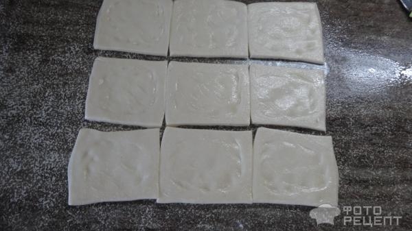 Рецепт: Слоеное печенье из готового теста - Очень быстрое , простое блюдо.