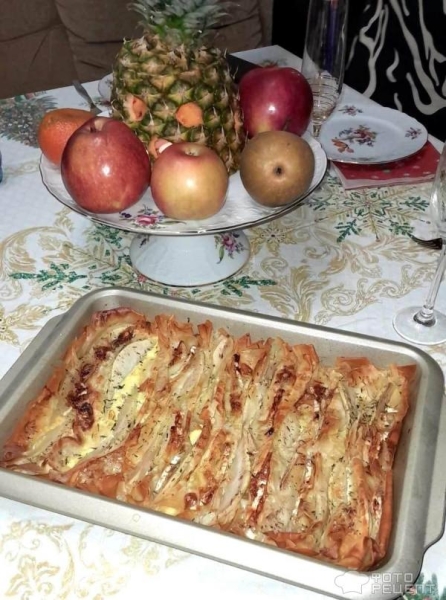 Рецепт: Слоеный сырный пирог из теста "Фило" - Пирог из теста "Фило" с грушей и сыром бри Рецепт: Слоеный сырный пирог из теста "Фило" - Пирог из теста "Фило" с грушей и сыром бри