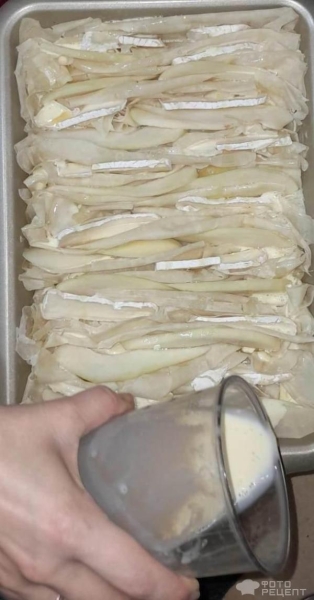 Рецепт: Слоеный сырный пирог из теста "Фило" - Пирог из теста "Фило" с грушей и сыром бри Рецепт: Слоеный сырный пирог из теста "Фило" - Пирог из теста "Фило" с грушей и сыром бри