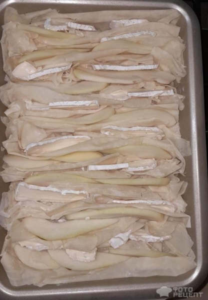 Рецепт: Слоеный сырный пирог из теста "Фило" - Пирог из теста "Фило" с грушей и сыром бри Рецепт: Слоеный сырный пирог из теста "Фило" - Пирог из теста "Фило" с грушей и сыром бри