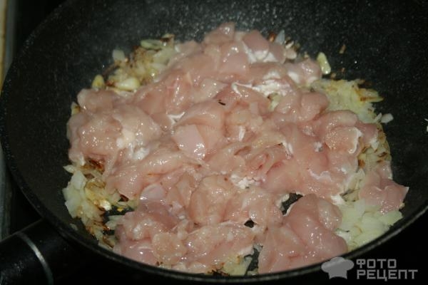 Рецепт: Спагетти в сливочном соусе с куриным филе - с овощами Рецепт: Спагетти в сливочном соусе с куриным филе - с овощами