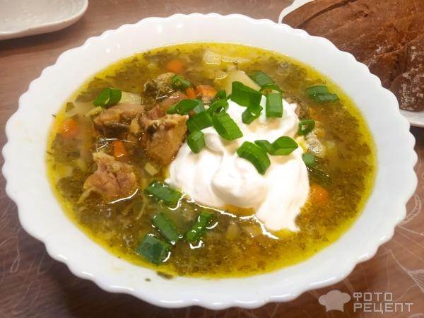 Рецепт: Суп летний из ревеня - и стебли и листья