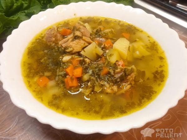 Рецепт: Суп летний из ревеня - и стебли и листья