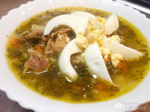 Рецепт: Суп летний из ревеня - и стебли и листья