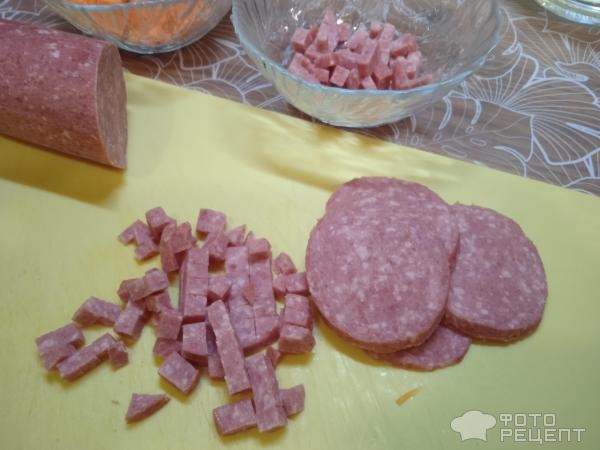 Рецепт: Суп-пюре из кабачка - с колбасой