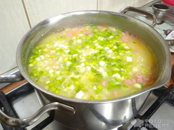 Рецепт: Суп-пюре из кабачка - с колбасой