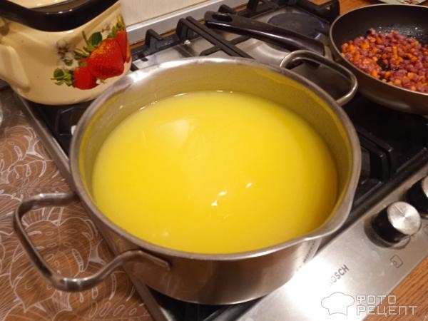 Рецепт: Суп-пюре из кабачка - с колбасой