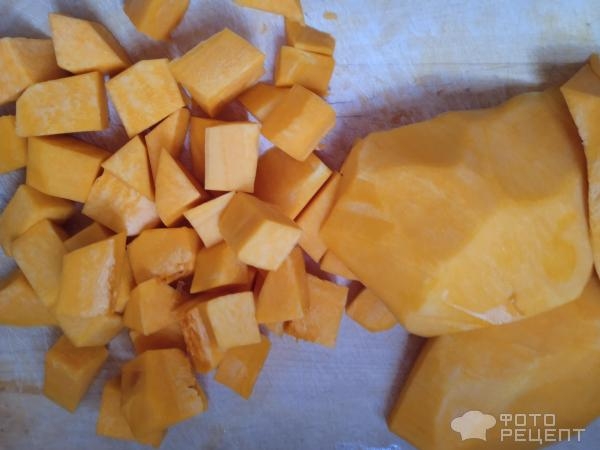 Рецепт: Суп пюре - Тыквенный суп с кабачком и беконом